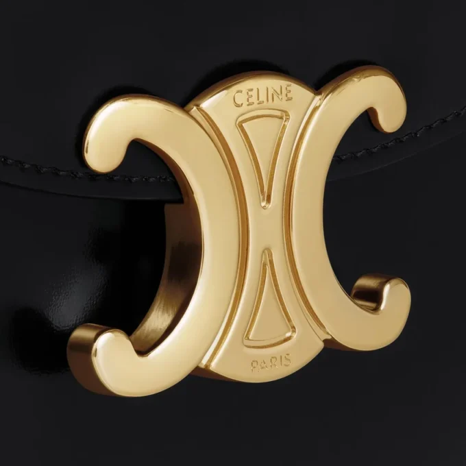 Mini Besace Clea en cuir de veau brillant Mini Besace Clea en cuir de veau brillant