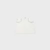 Mini-jupe brodée en denim blanc délavé brut Mini-jupe brodée en denim blanc délavé brut