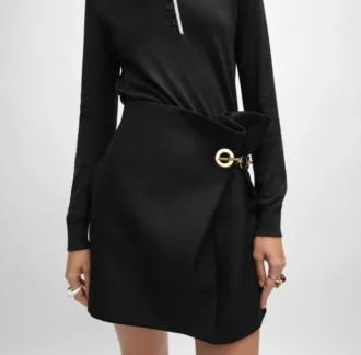 Mini-jupe en laine mohair