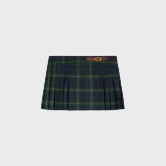 Mini-jupe kilt en laine tartan