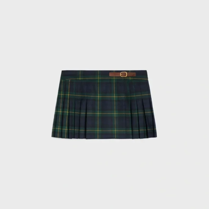 Mini-jupe kilt en laine tartan