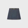 Mini-jupe Trapeze en denim délavé brut