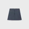 Mini-jupe Trapeze en denim délavé brut