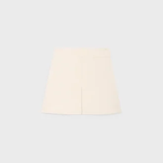 Mini-jupe Trapeze en gabardine de laine et soie