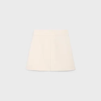 Mini-jupe Trapeze en gabardine de laine et soie