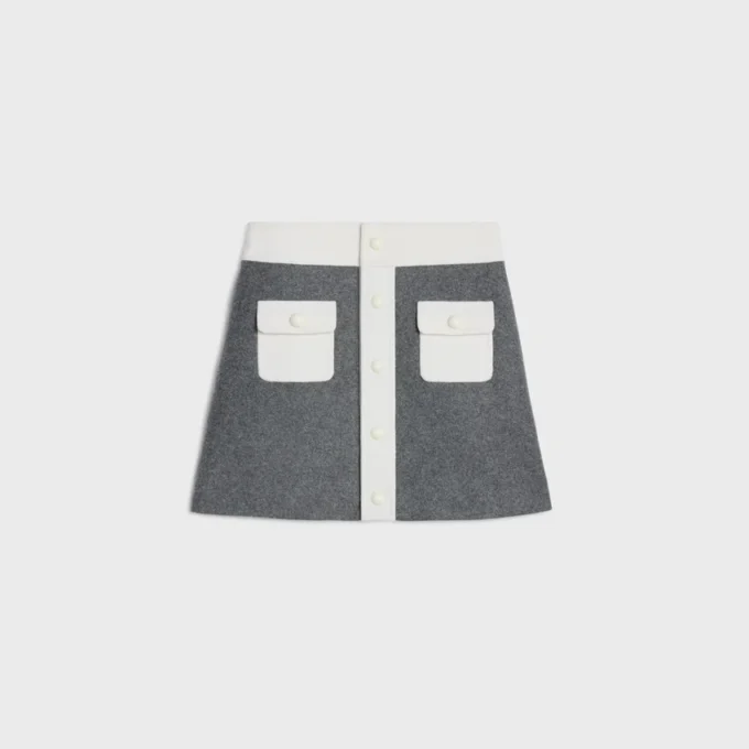 Mini-jupe Trapeze en laine