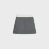 Mini-jupe Trapeze en laine