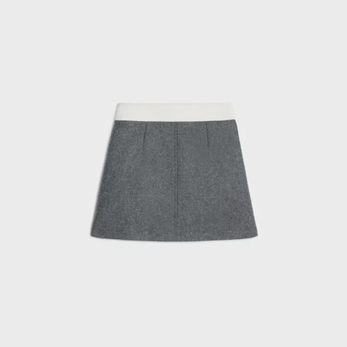 Mini-jupe Trapeze en laine