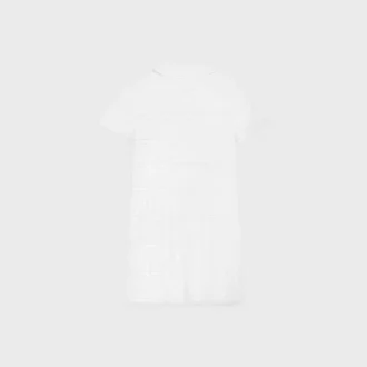 Mini-robe avec bordures brodées en batiste de coton