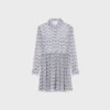 Mini-robe chemise en crêpon de soie