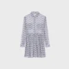 Mini-robe chemise en crêpon de soie