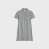 Mini-robe chemise en soie Vichy