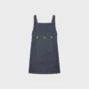 Mini-robe Empire en denim délavé brut Mini-robe Empire en denim délavé brut