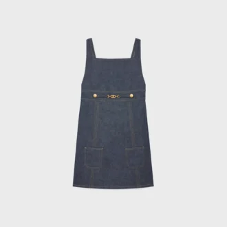 Mini-robe Empire en denim délavé brut