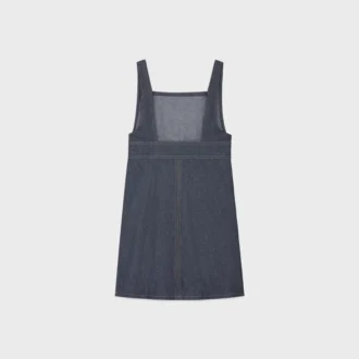 Mini-robe Empire en denim délavé brut