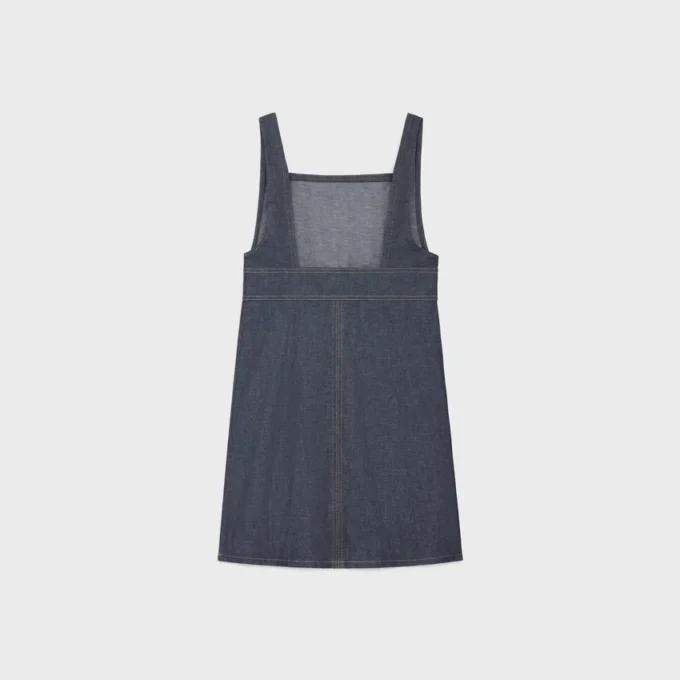 Mini-robe Empire en denim délavé brut Mini-robe Empire en denim délavé brut