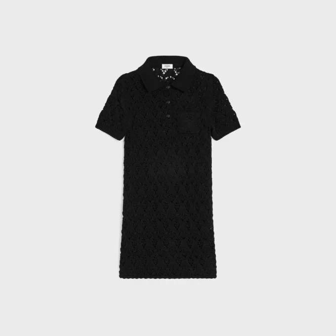 Mini-robe en coton pointelle