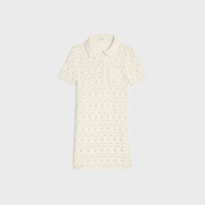 Mini-robe en coton pointelle