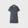 Mini-robe en denim délavé brut Mini-robe en denim délavé brut