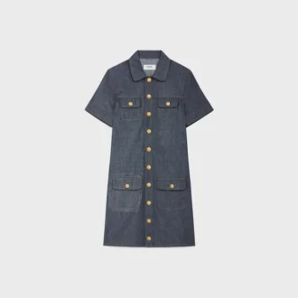 Mini-robe en denim délavé brut