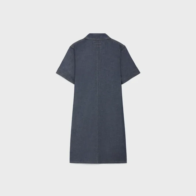 Mini-robe en denim délavé brut Mini-robe en denim délavé brut