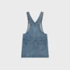 Mini-robe salopette en denim délavé Union