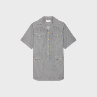 Mini-robe tunique en coton rayé Hickory