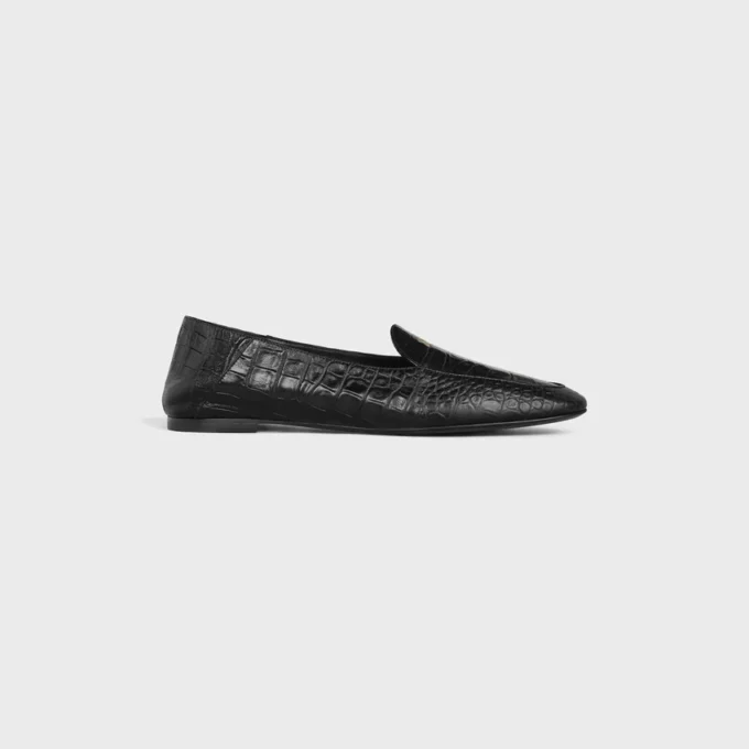 Mocassins Aura en cuir d&rsquo;agneau estampé crocodile