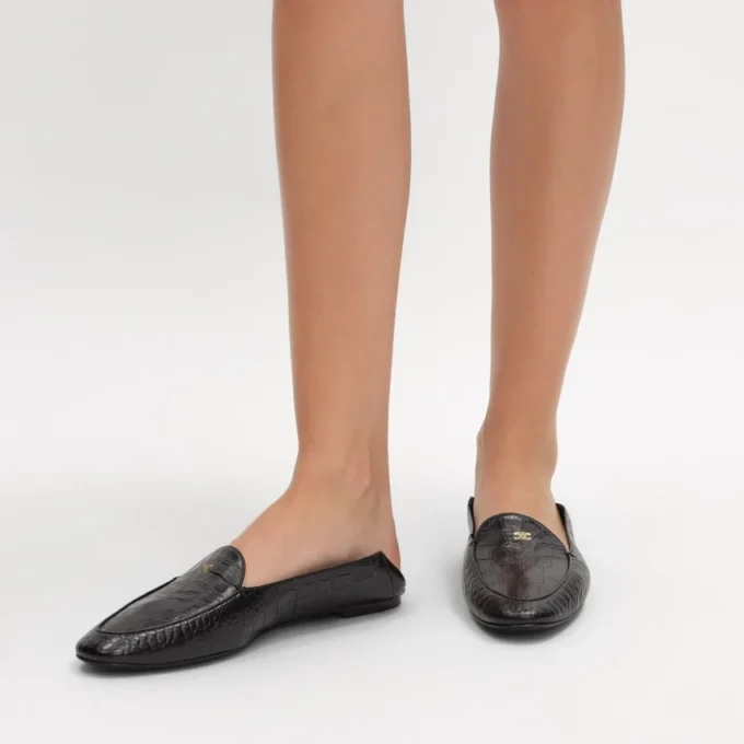 Mocassins Aura en cuir d&rsquo;agneau estampé crocodile