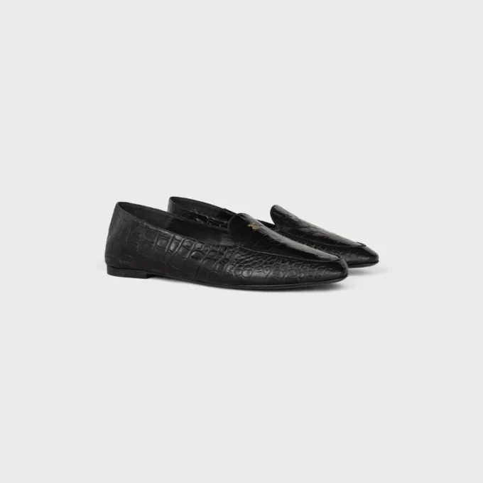 Mocassins Aura en cuir d&rsquo;agneau estampé crocodile