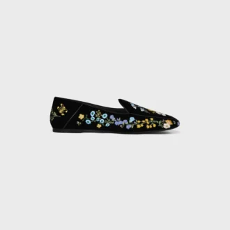 Mocassins Aura en velours brodé de fleurs