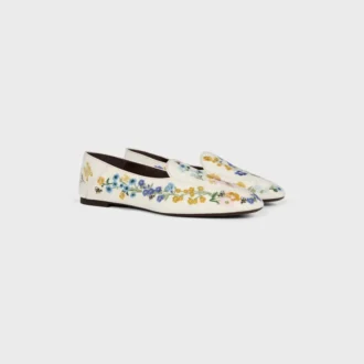 Mocassins Aura en velours brodé de fleurs