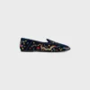 Mocassins Aura en velours brodé style universitaire Mocassins Aura en velours brodé style universitaire