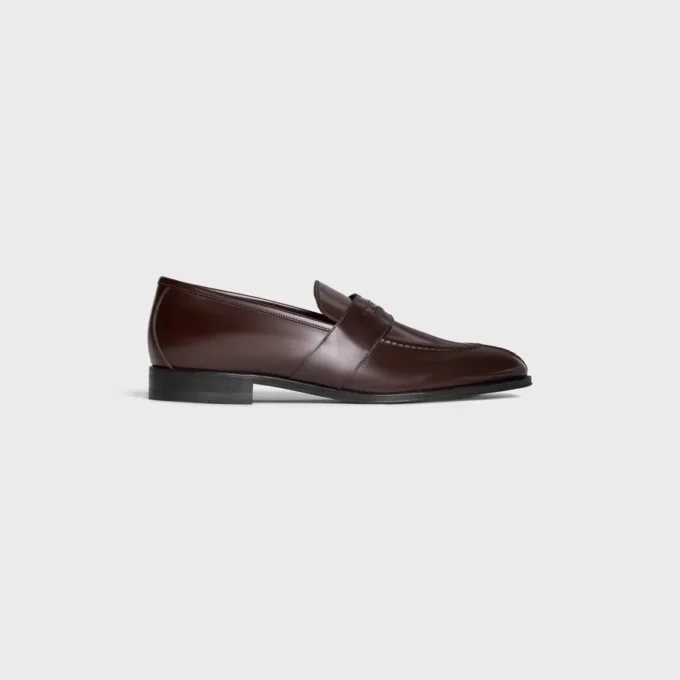 Mocassins CELINE Malaquais Penny Triomphe en cuir de taureau verni