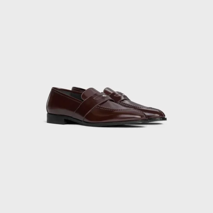 Mocassins CELINE Malaquais Penny Triomphe en cuir de taureau verni