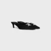 Mules CELINE Alma Triomphe en tissu gros-grain