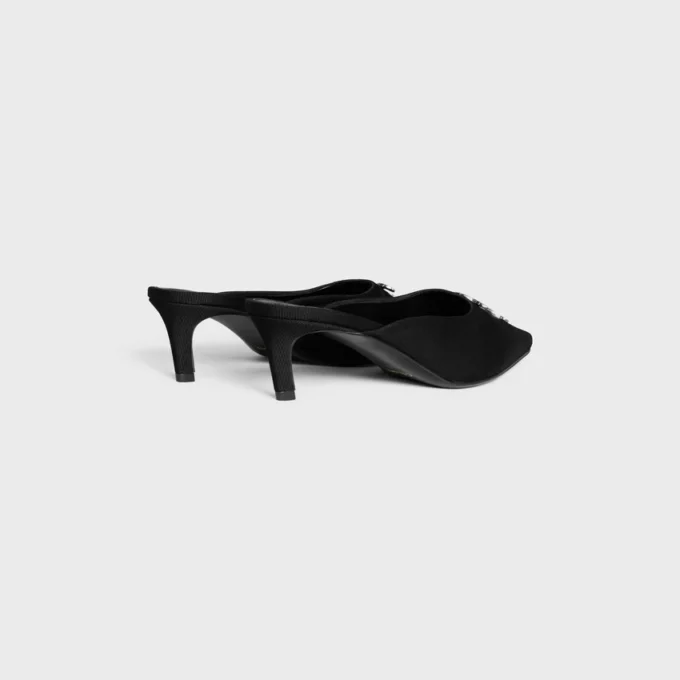 Mules CELINE Alma Triomphe en tissu gros-grain