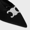 Mules CELINE Alma Triomphe en tissu gros-grain
