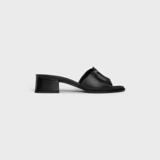 Mules CELINE Clemence en cuir d&rsquo;agneau et cuir de veau verni