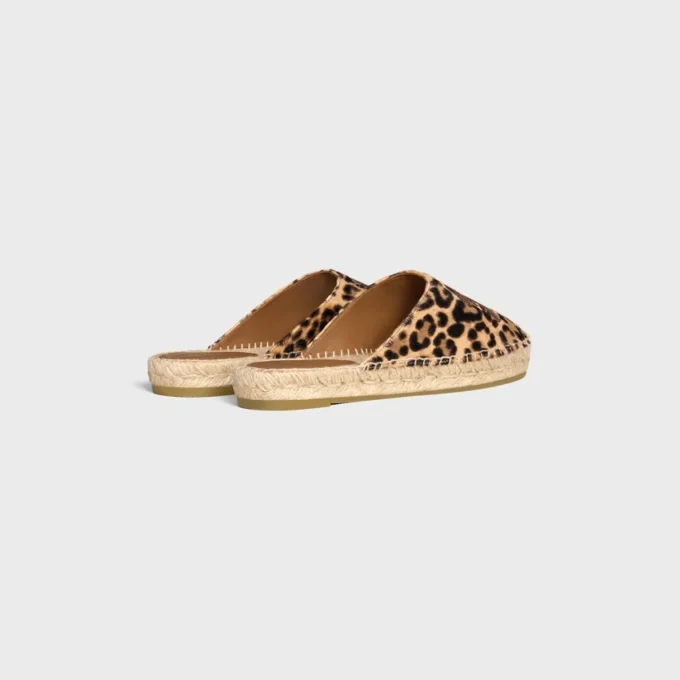 Mules CELINE en cuir de veau velours imprimé léopard