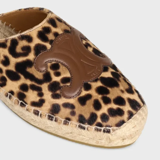 Mules CELINE en cuir de veau velours imprimé léopard