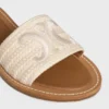 Mules CELINE Lympia en toile de coton brodée