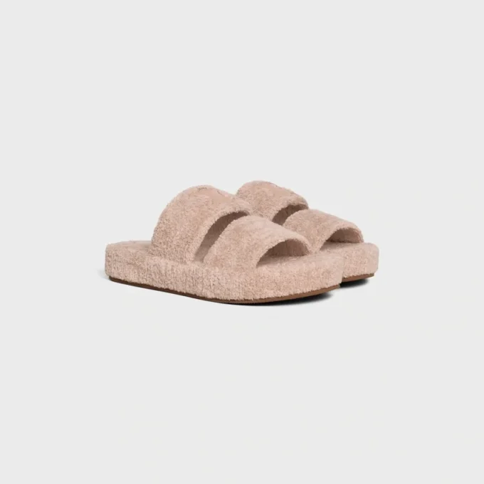 Mules CELINE Triomphe en tissu éponge