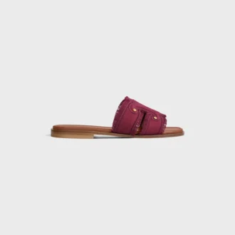 Mules Marina en toile à franges