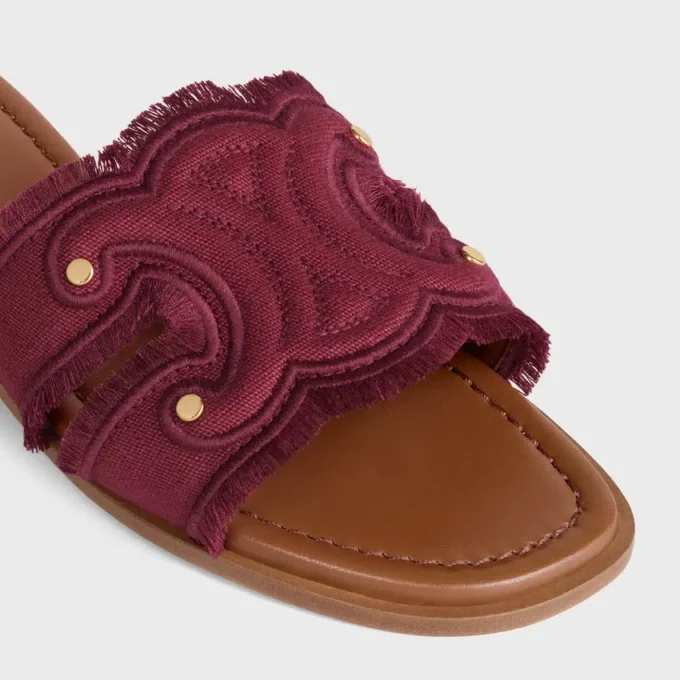 Mules Marina en toile à franges