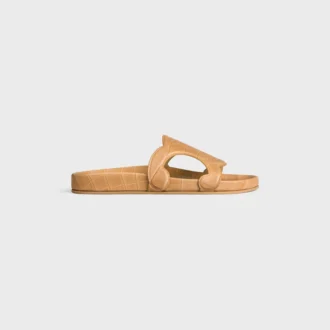 Mules Triomphe en cuir de veau estampé crocodile