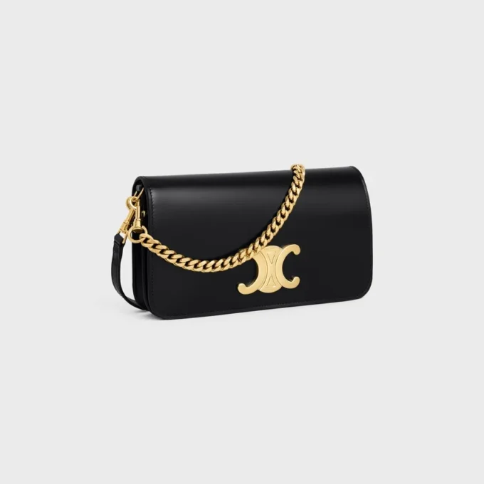 Multipochette en cuir de veau brillant