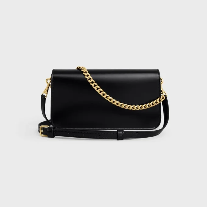 Multipochette en cuir de veau brillant