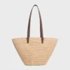 Panier CELINE Classic moyen souple en raphia et cuir de veau Panier CELINE Classic moyen souple en raphia et cuir de veau