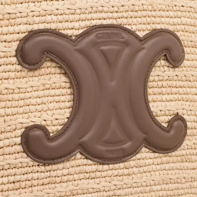 Panier CELINE Classic moyen souple en raphia et cuir de veau Panier CELINE Classic moyen souple en raphia et cuir de veau